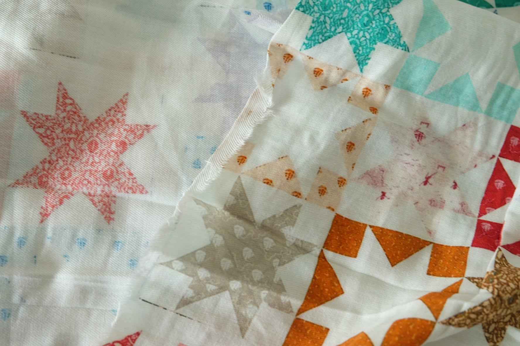 Colorful Star Patchwork Cotton Poplin Fabric – 3.3 yd