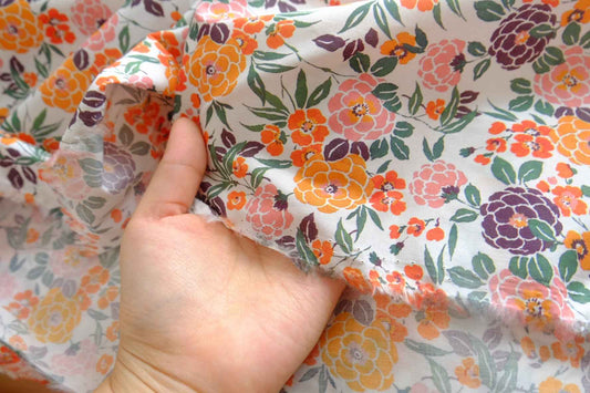 Vintage Garden Cotton Lawn Fabric - 3.83 yd