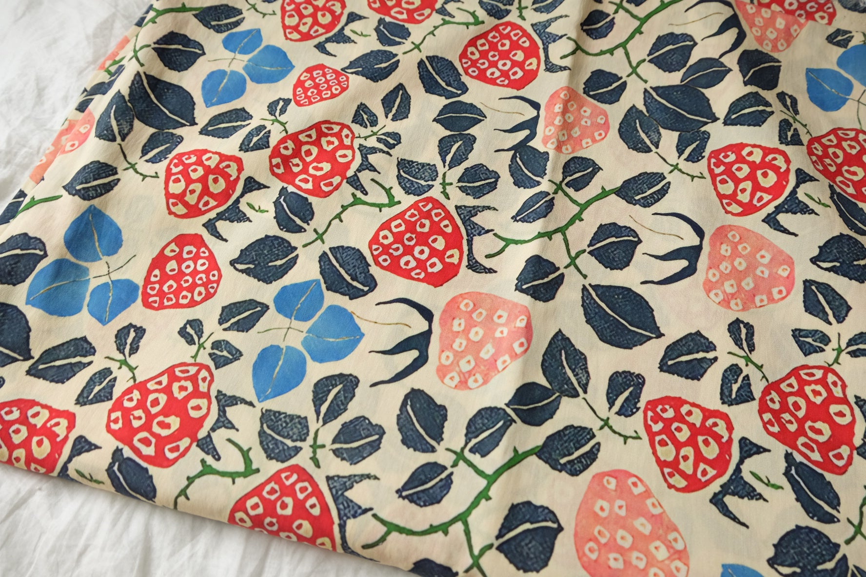Strawberry Vine Cotton-Nylon Shirting Fabric — 2.19 yd