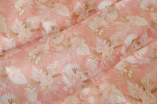 Pink Tropical Floral 80s Cotton Poplin Fabric – 3.3 yd