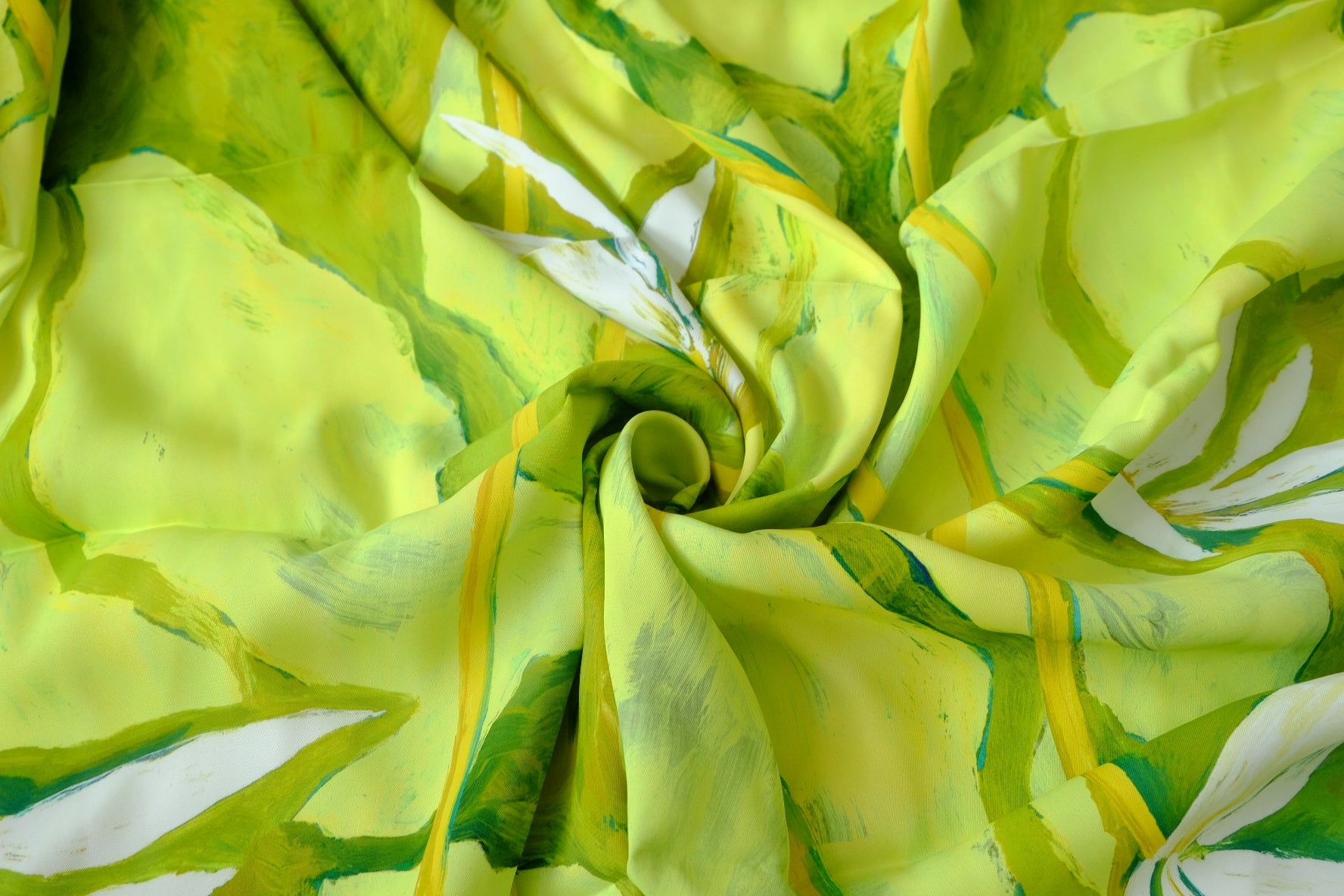 Lime Abstract Floral Drapey Dress Fabric (2.2 / 4.4 Yards)