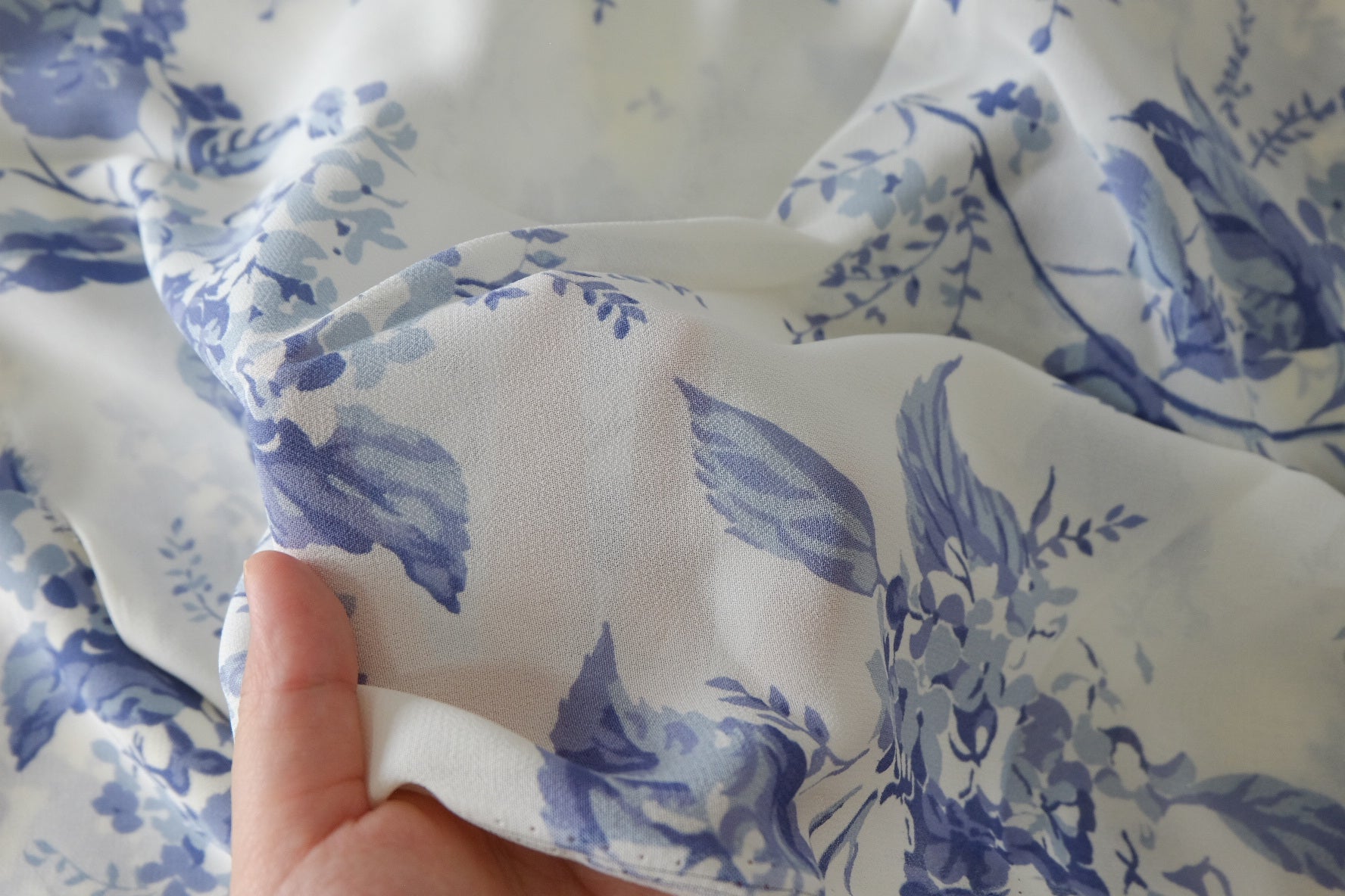 Blue Hydrangea Viscose Crepe – 3.3 yd