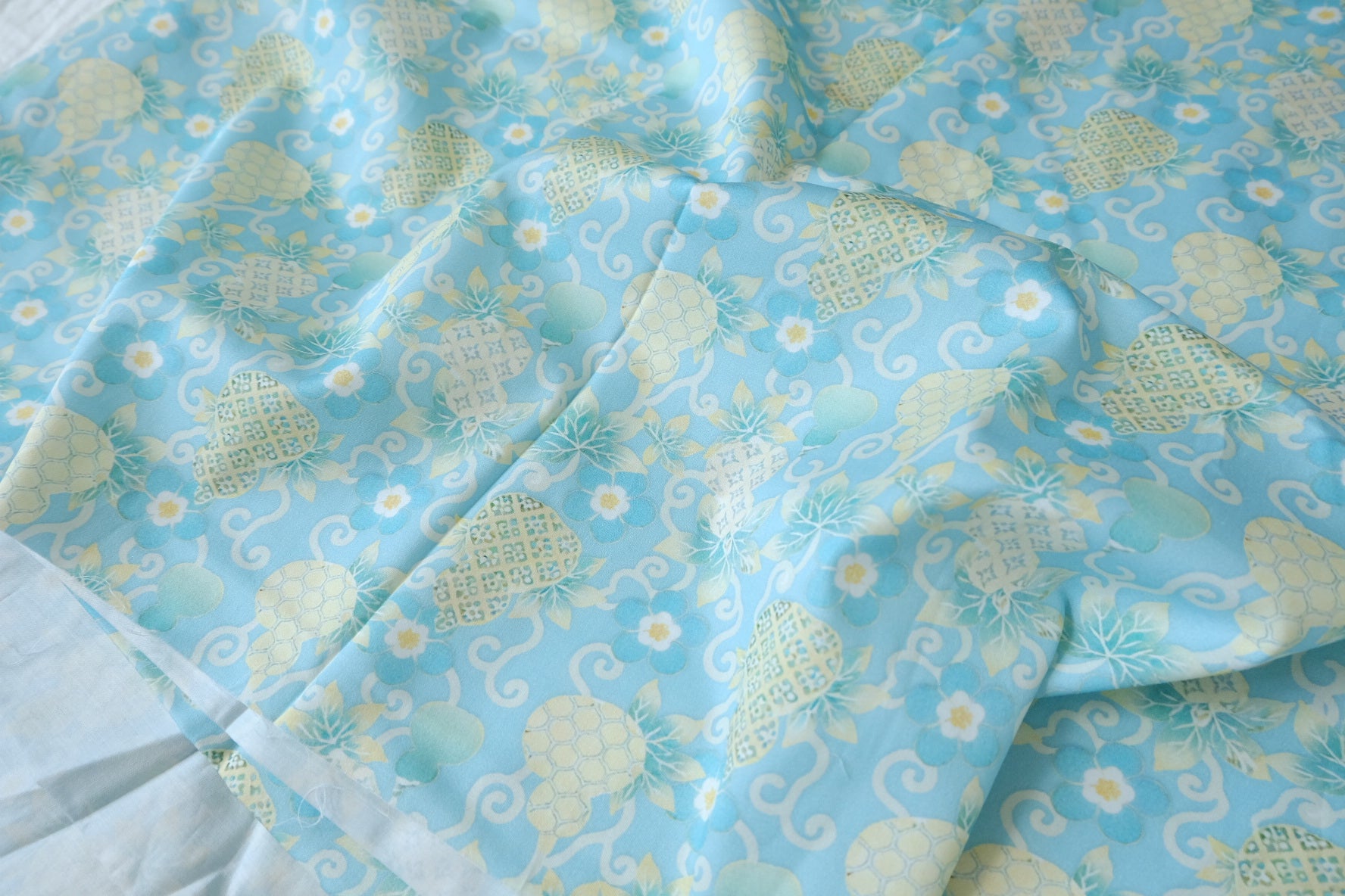 Sky Stretch Cotton Sateen Fabric - 1.64 yd