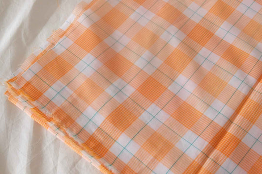 Apricot Mint Yarn-Dyed Cotton Check – 3.3 yd
