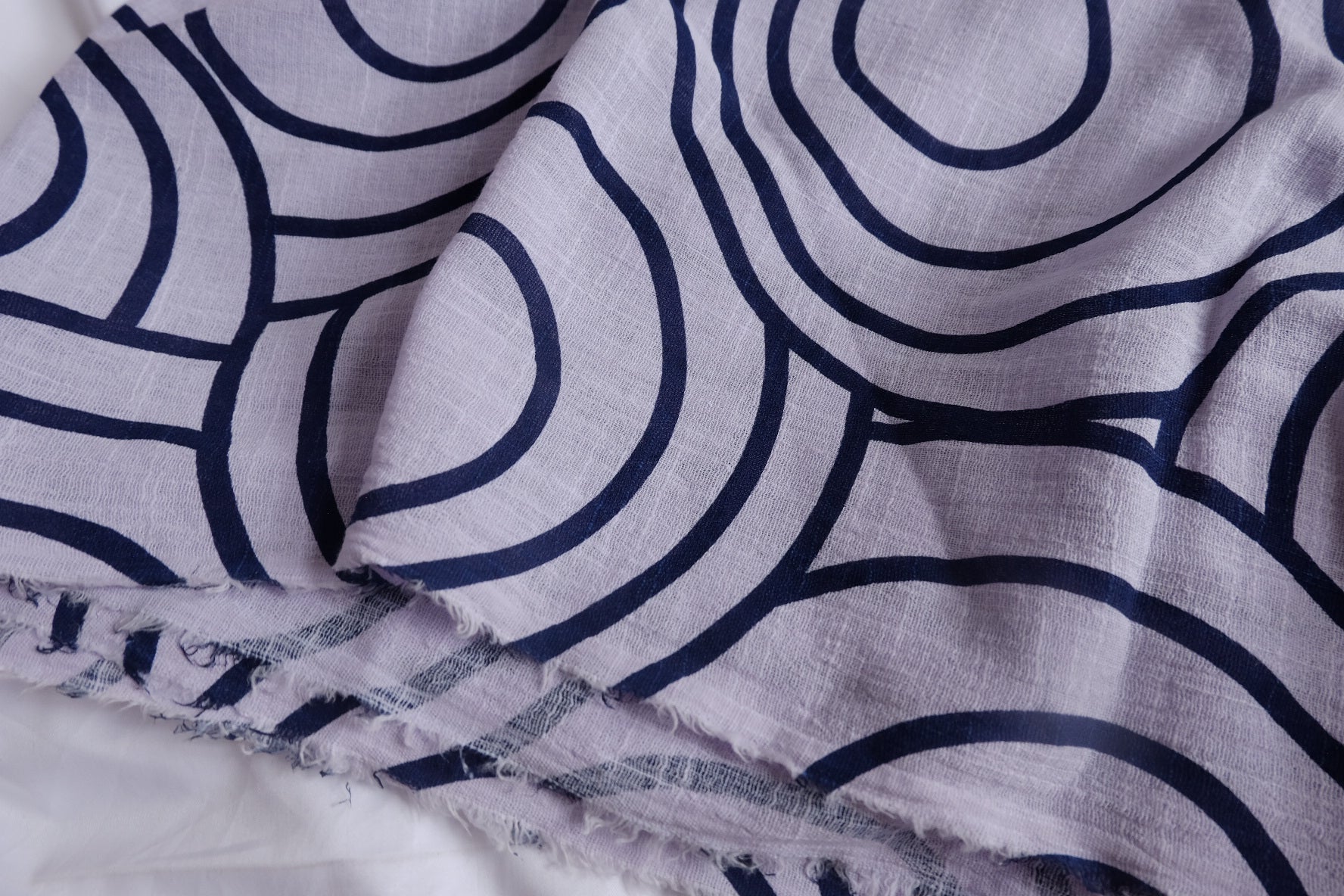 Black Line Double Gauze Cotton-Linen Fabric - 2.73 yd