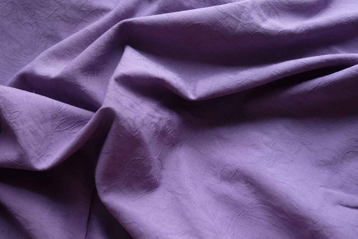 Purple Floral Jacquard Cotton Linen — 2.2 yd