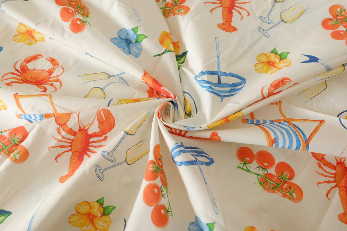 Seaside Picnic Cotton Poplin – 1.9 yd