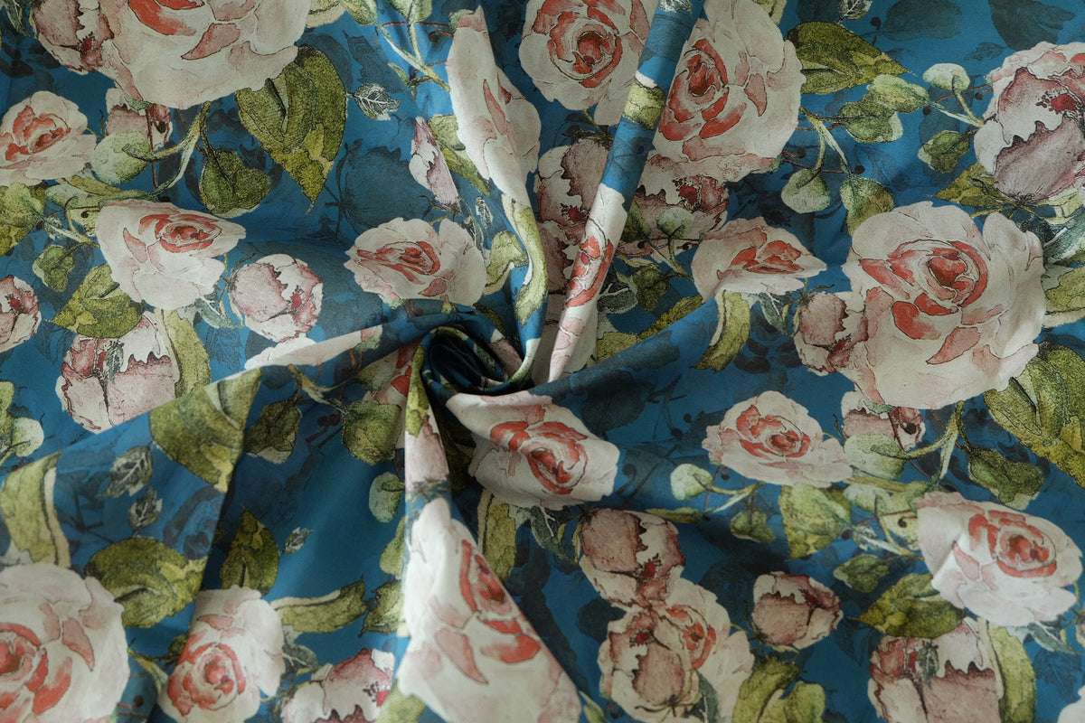 Blue Rose Cotton Poplin – 3.3 yd