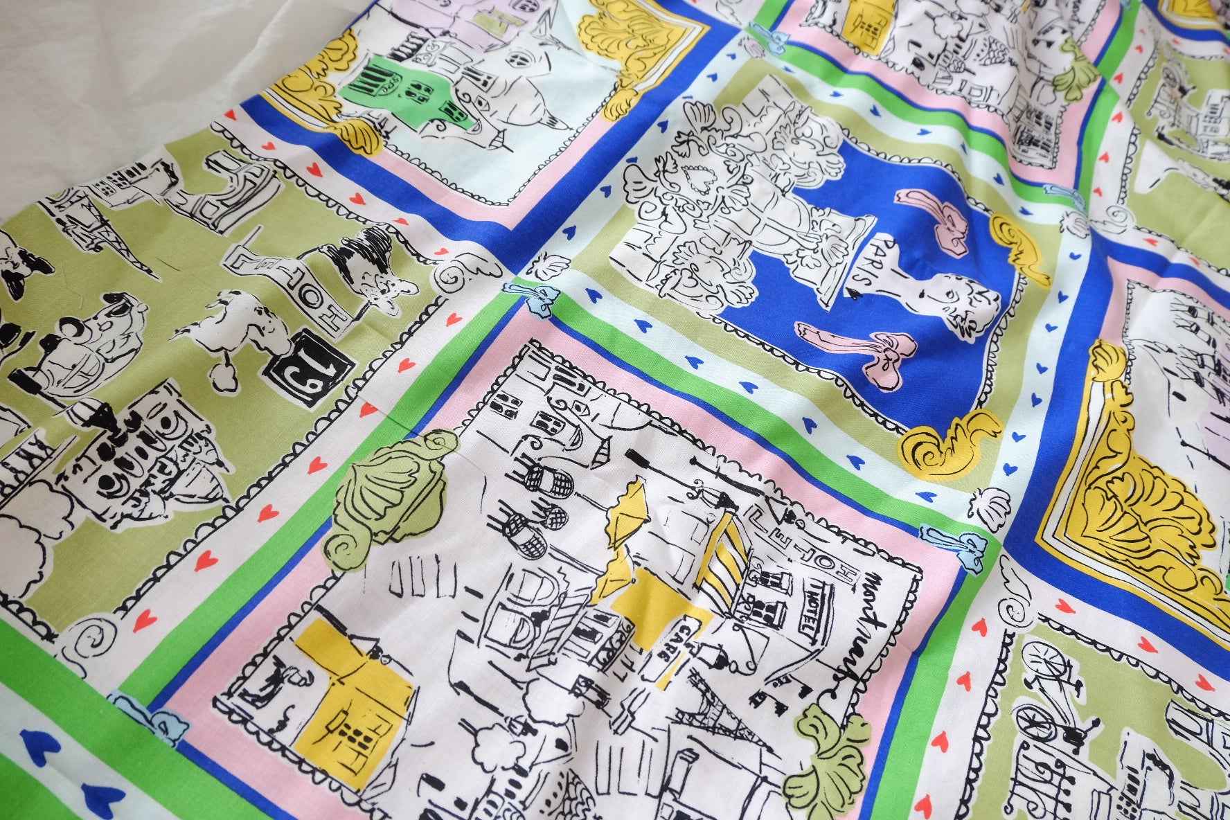 Paris Postcard Enzyme-Washed Linen Fabric - 1.64 yd