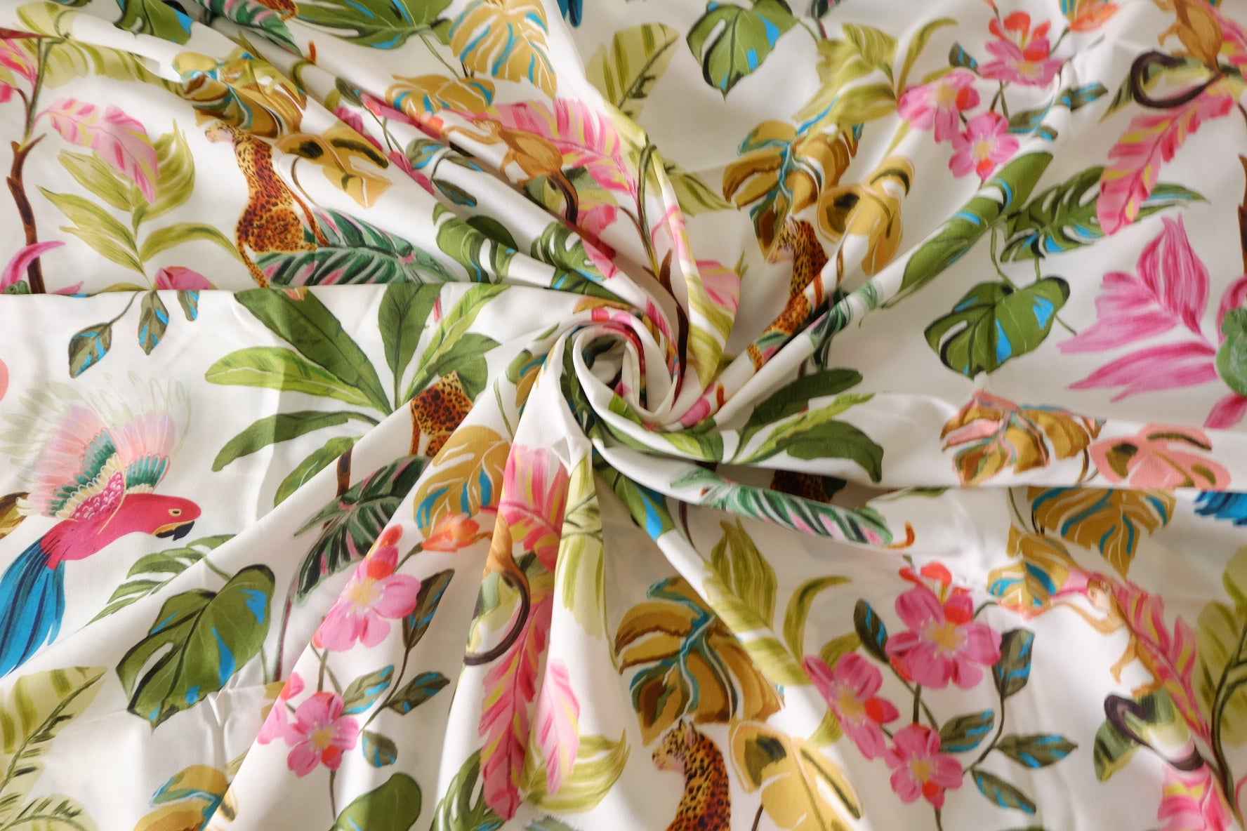 Tropical Animal Rayon Challis Fabric – 3.3 yd