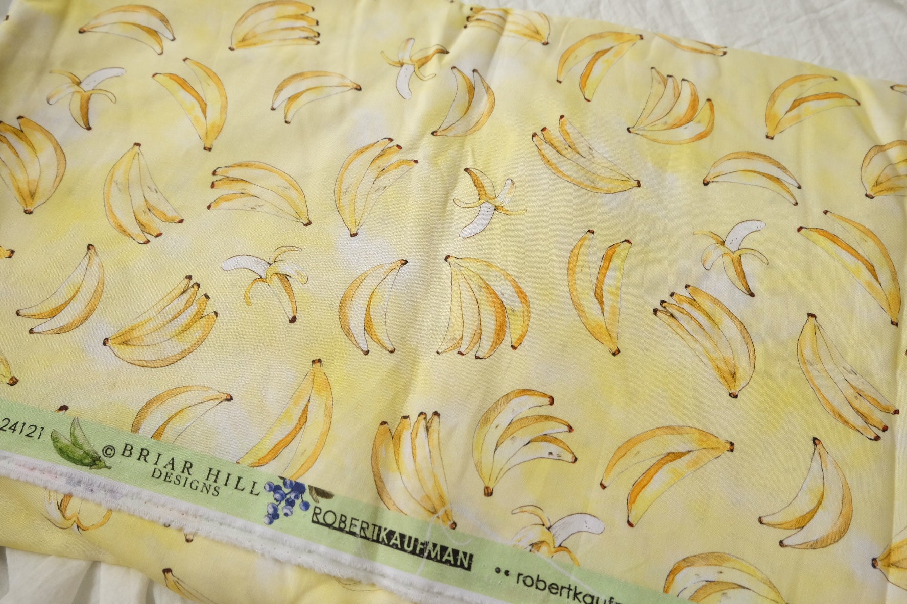 Banana Print Cotton Fabric, 1.64 Yards