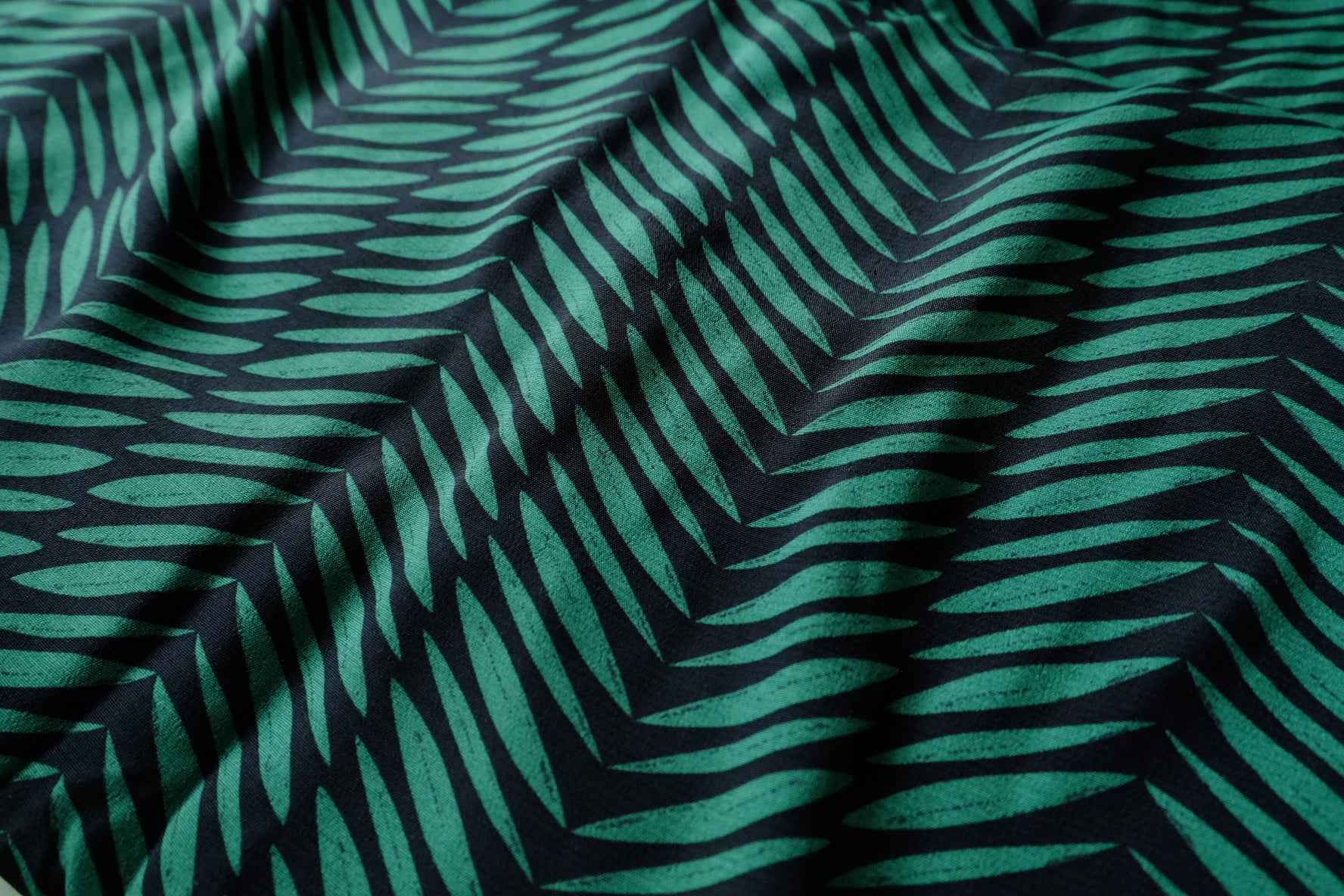 Green Palm Leaf Viscose Fabric - 2.19 Yards