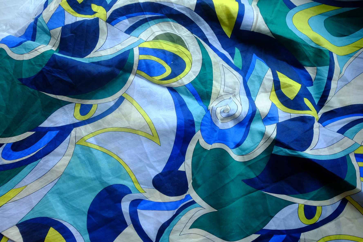 Peacock Swirl Cotton Voile — 2.6 yd