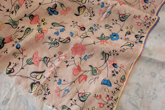 Vintage Garden Satin Fashion Fabric – 1.64 yd