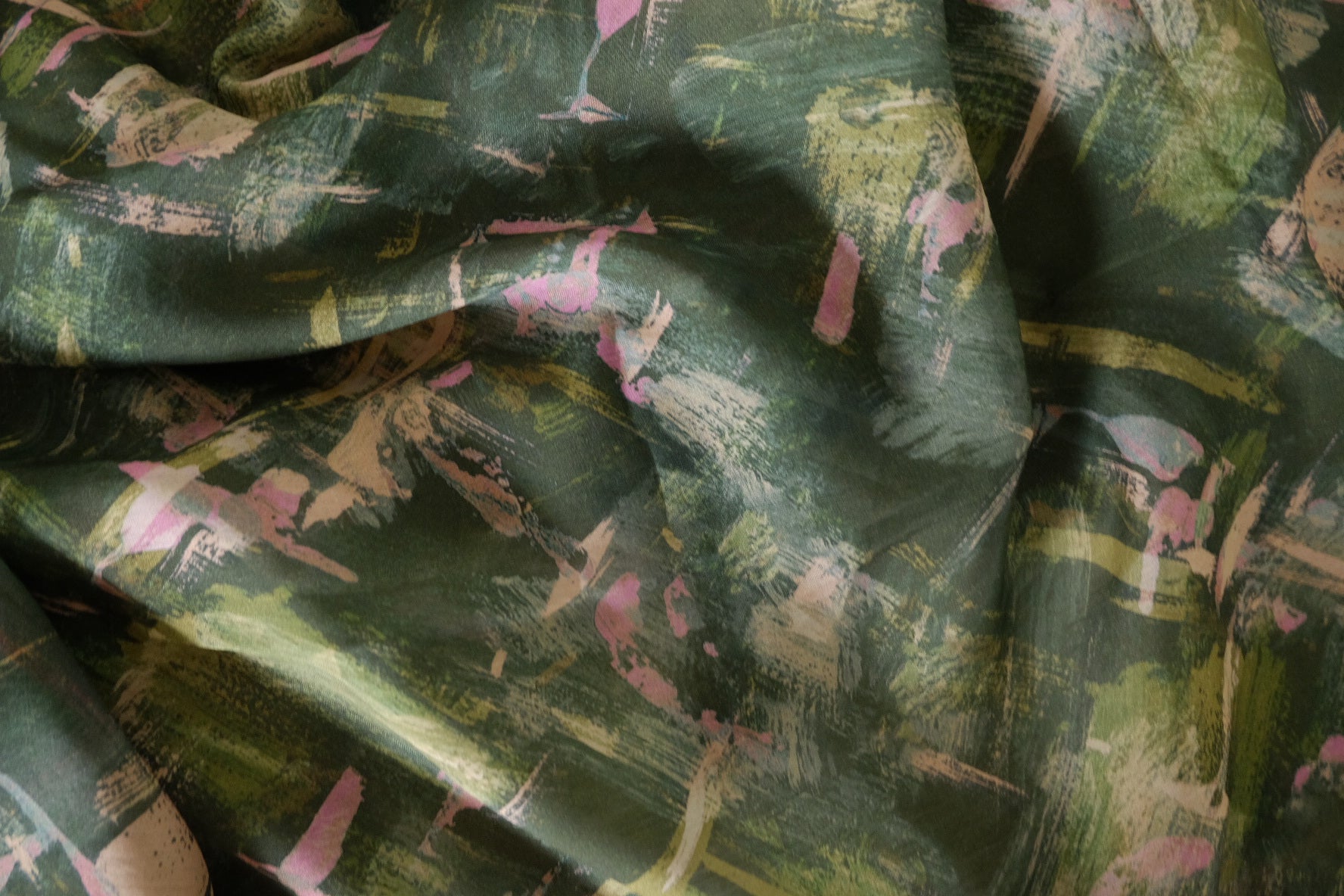 Painterly Abstract Tencel Linen Blend Fabric – 3.3 yd