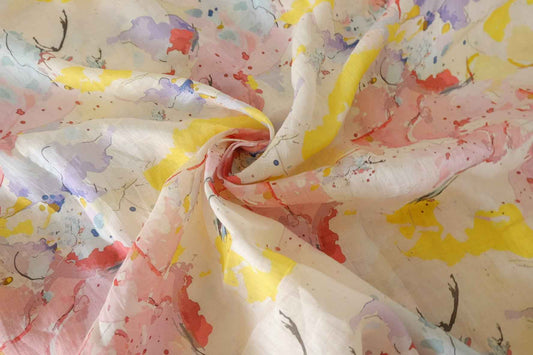 Watercolor Abstract Pure Ramie Fabric – 3.3 yd