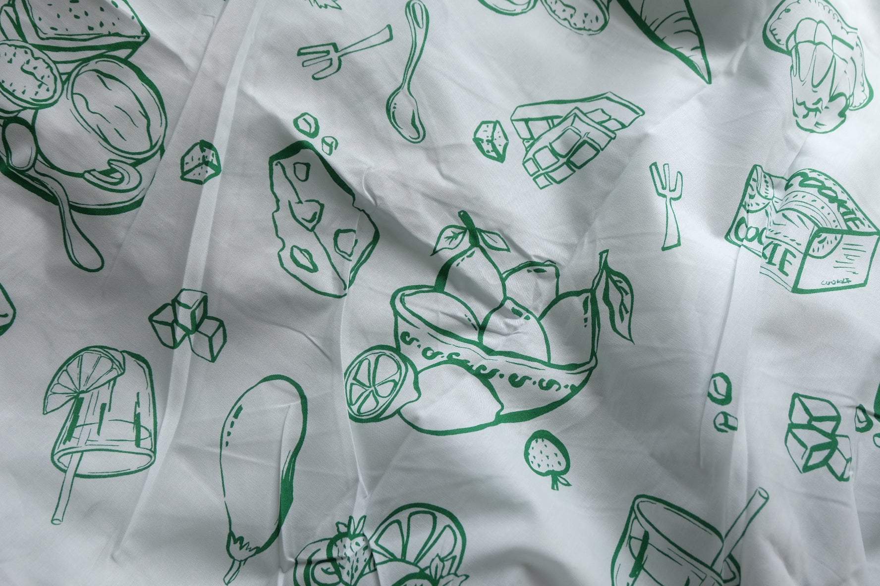 Green Kitchen Sketch Cotton Poplin – 2.2 yd