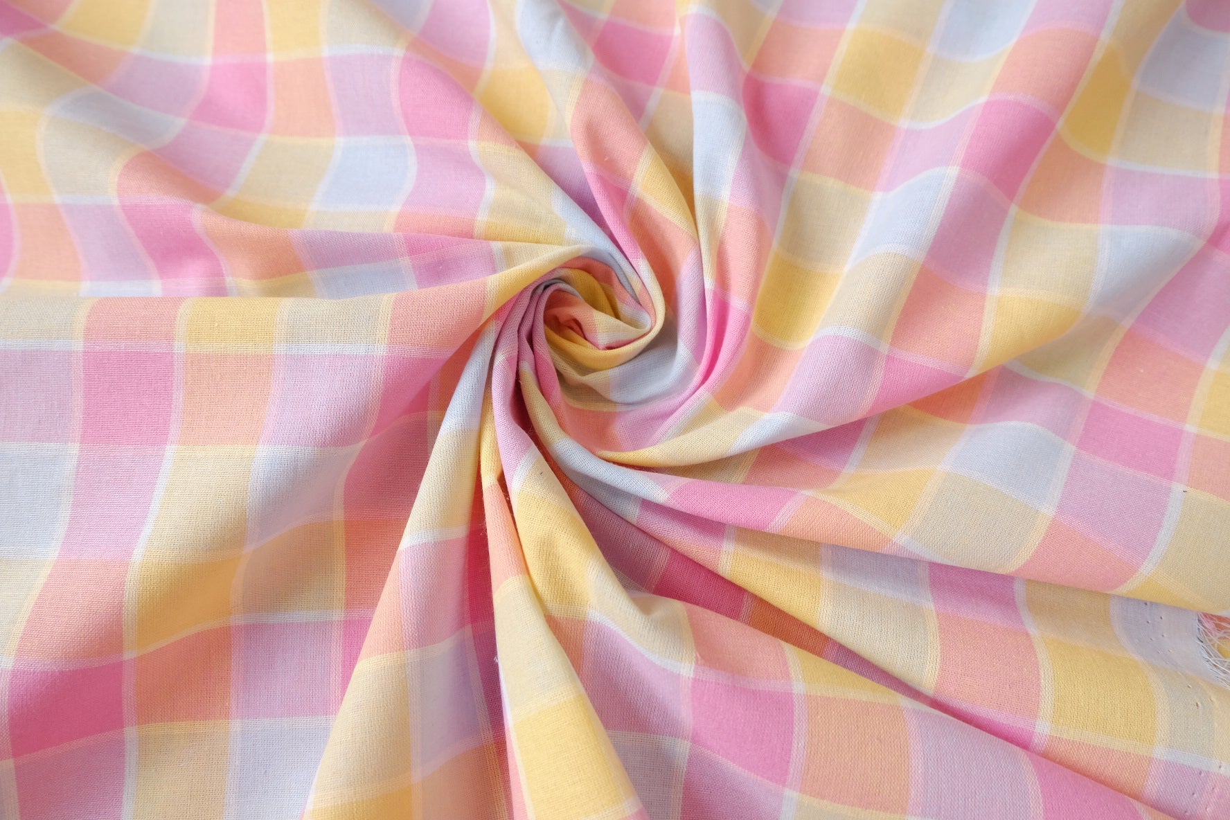 Pastel Plaid Yarn-Dyed Linen Cotton, 2.19 Yards