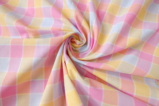 Pastel Plaid Yarn-Dyed Linen Cotton, 2.19 Yards