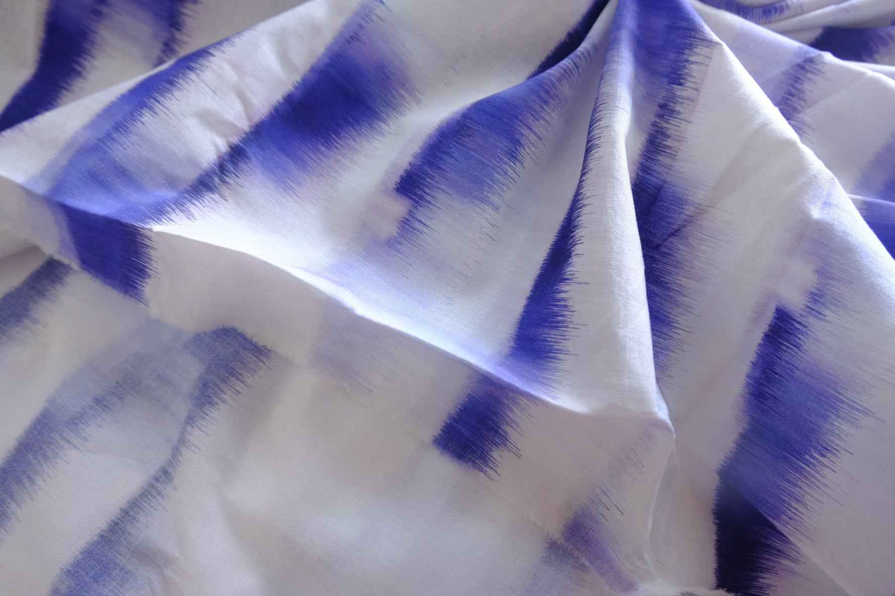 Blue Brush Stripe Cotton Fabric - 1.53 yd