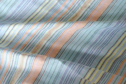 Pastel Rainbow Stripes Yarn-Dyed Linen Cotton Blend – 2.19 yd (Continuous Cut Available)