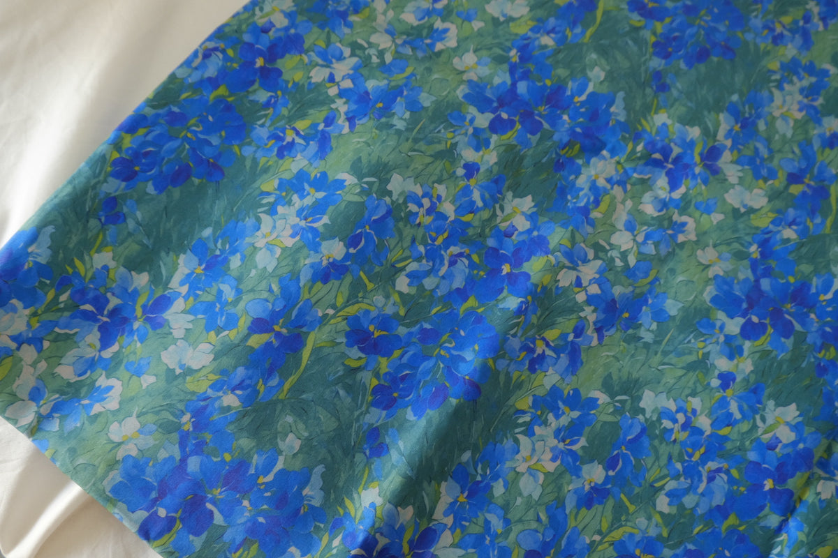 Cobalt Garden High-Density Cotton Twill – 1.6 yd