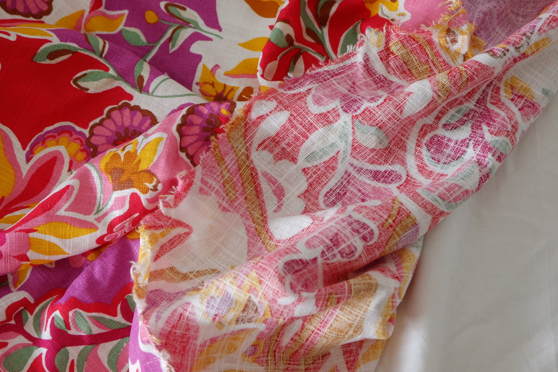Vibrant Paisley Floral Linen Cotton – 2.2 yd