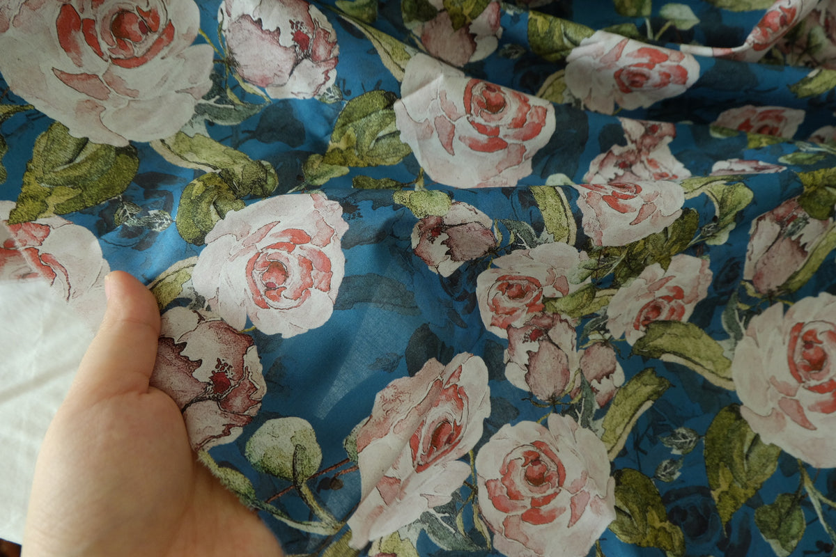 Blue Rose Cotton Poplin – 3.3 yd