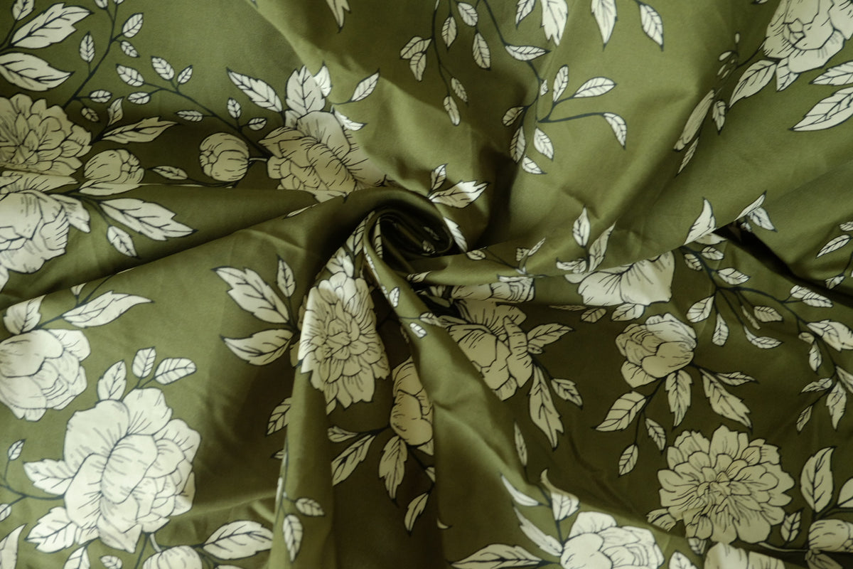 Olive Botanical 60s Cotton Poplin — 3.28 yd