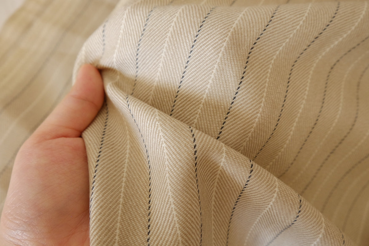 Sandstone Pinstripe – Soft Pure Wool Twill – 2.2 yd