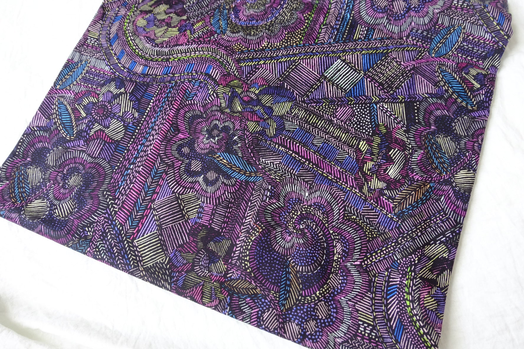 Embroidered-Look Dark Cotton Lawn — 2.84 yd