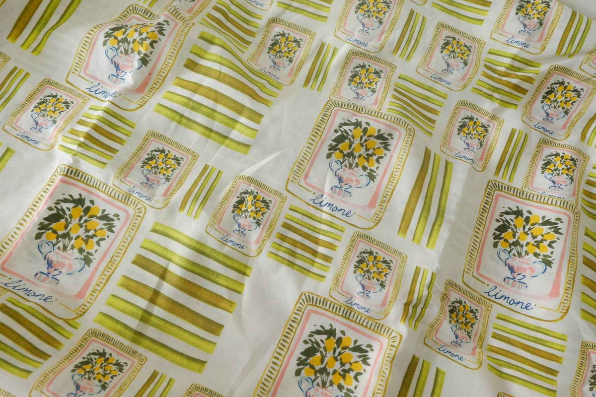 Limone Print Linen Cotton — 2.19 yd