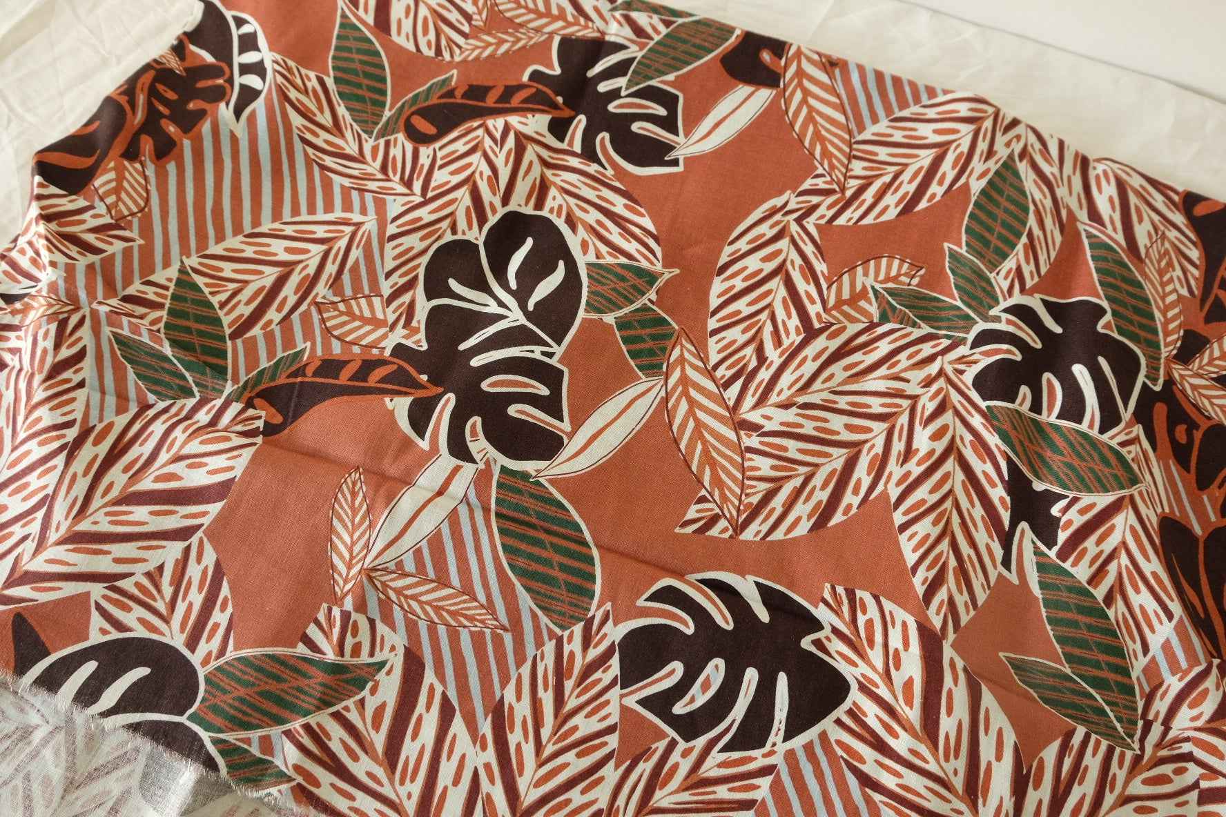 Terracotta Tropics Cotton Linen – 2.19 yd