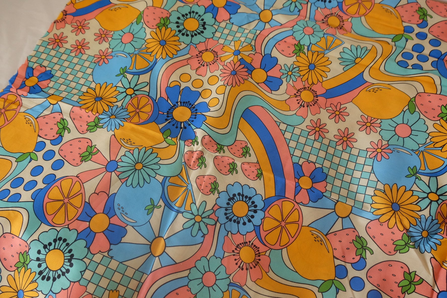 Retro Fruit & Flower Cotton Poplin – 2.2 yd