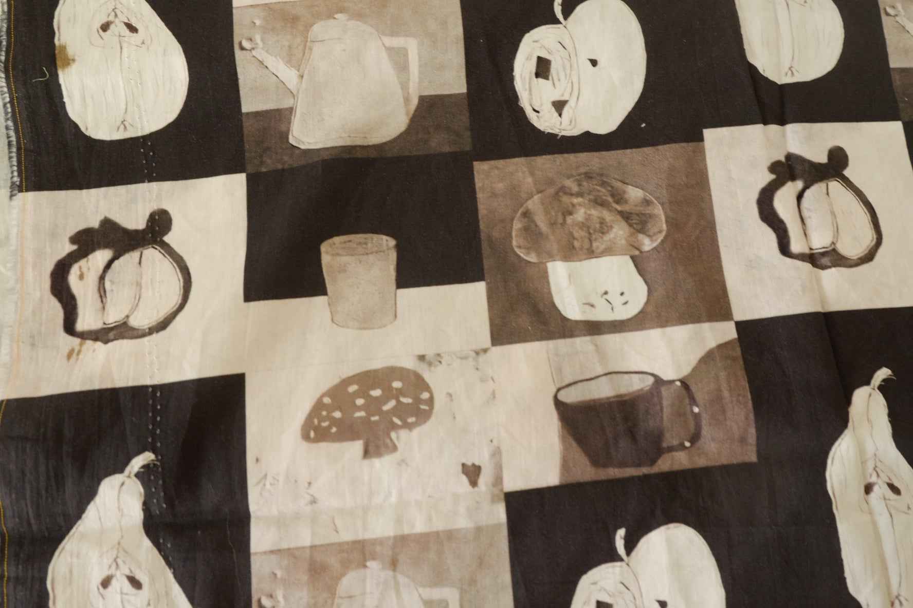 Neutral Kitchen Still Life Cotton Fabric – 1.9 yd