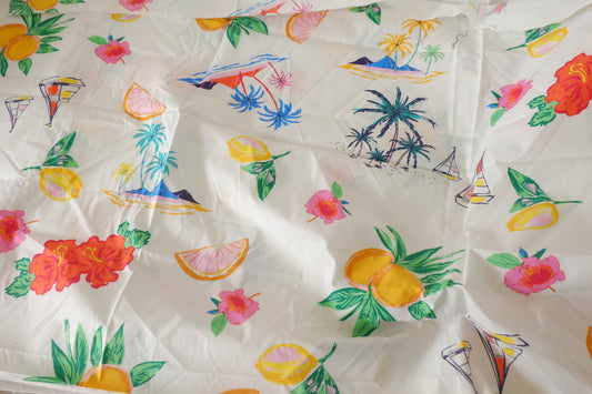 Tropical Holiday Cotton Poplin Remnant – 1.4 yd