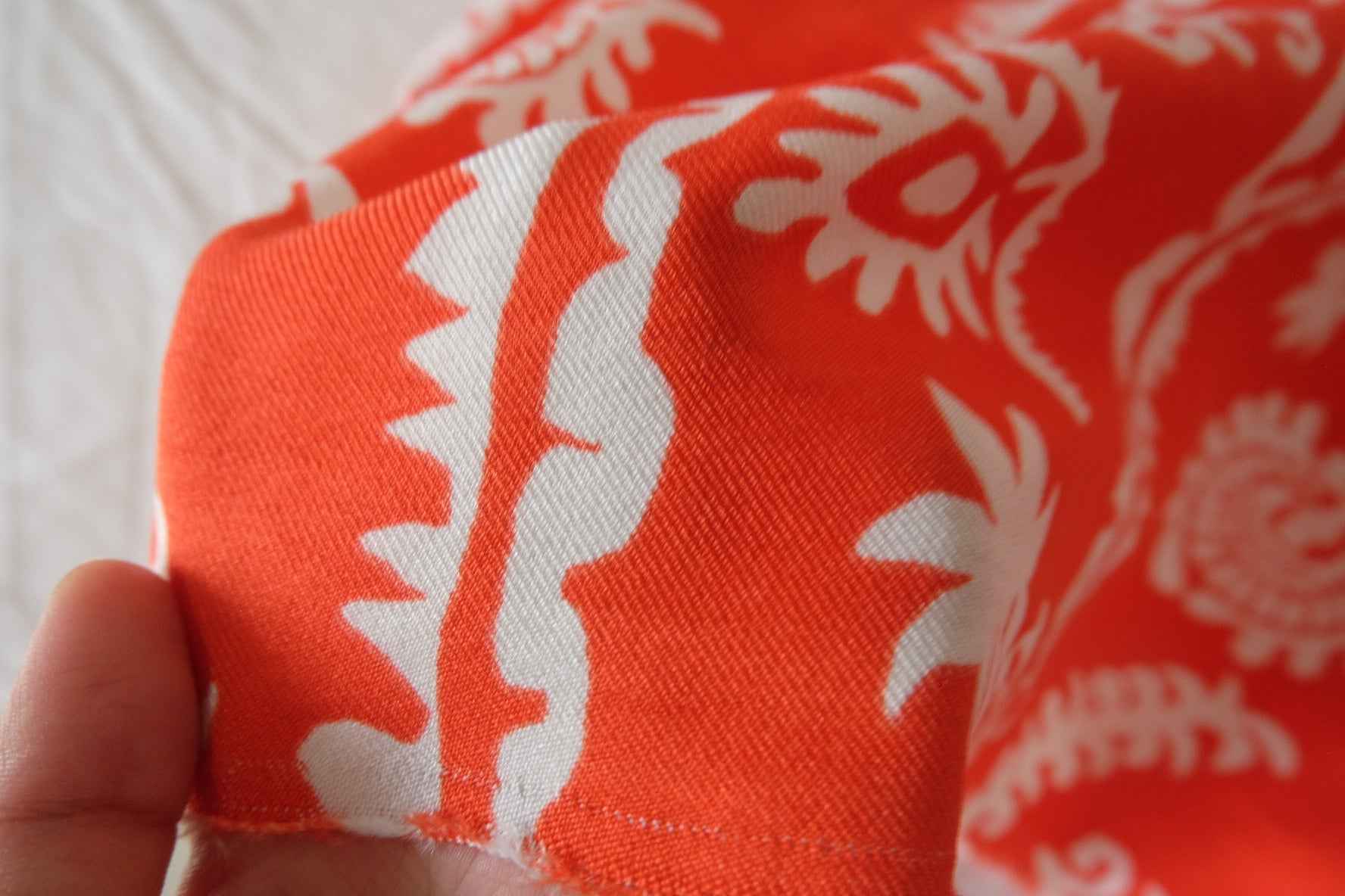 Orange Twill Rayon Challis — 3.28 yd