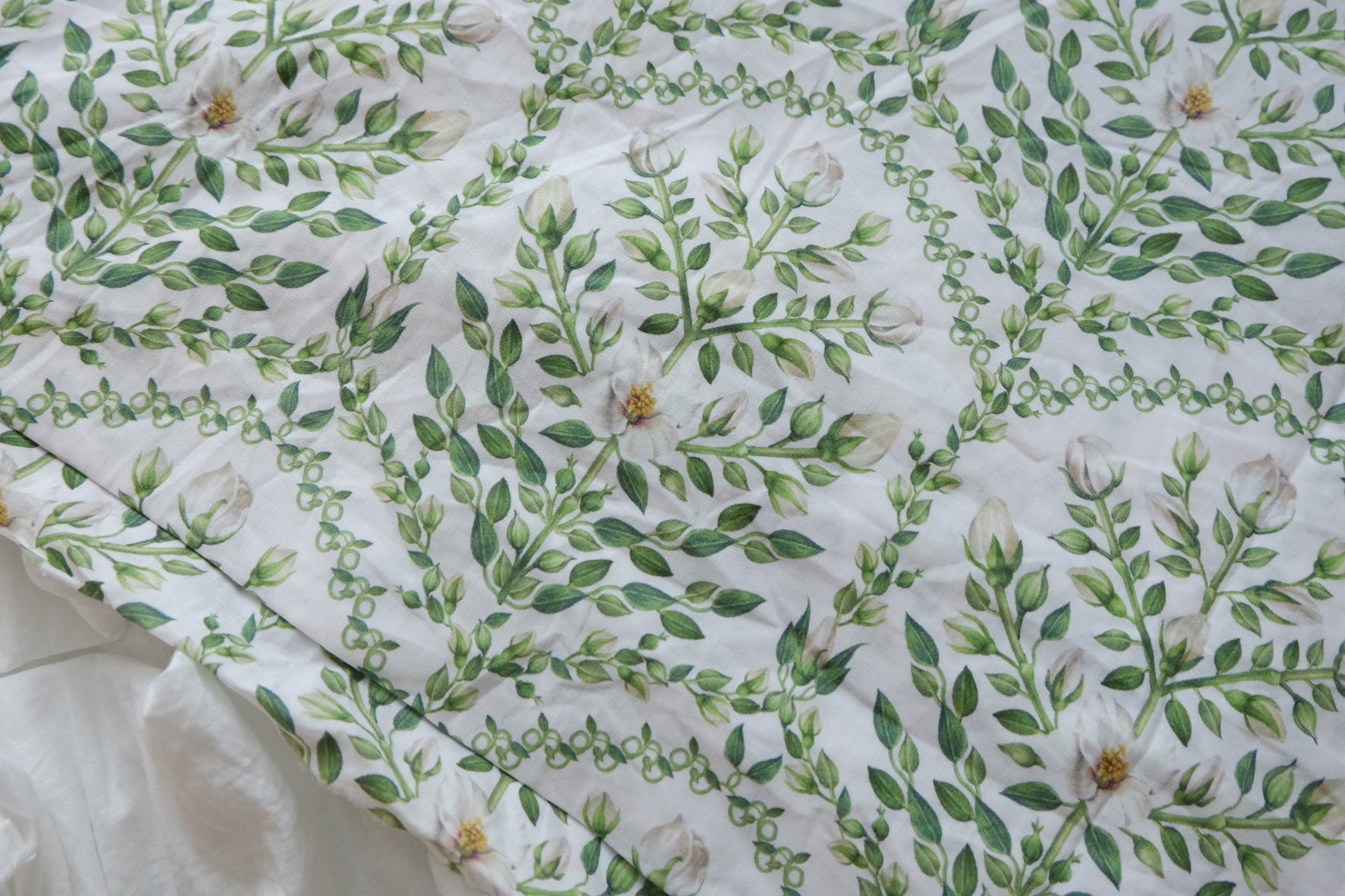 Green Vine Dress Cotton Fabric — 2.19 yd