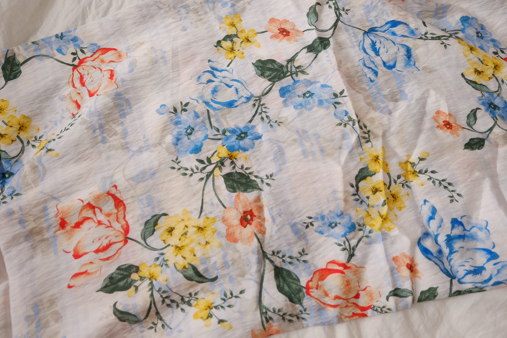 Romantic Floral Tencel Cotton Fabric, 3.28 Yards
