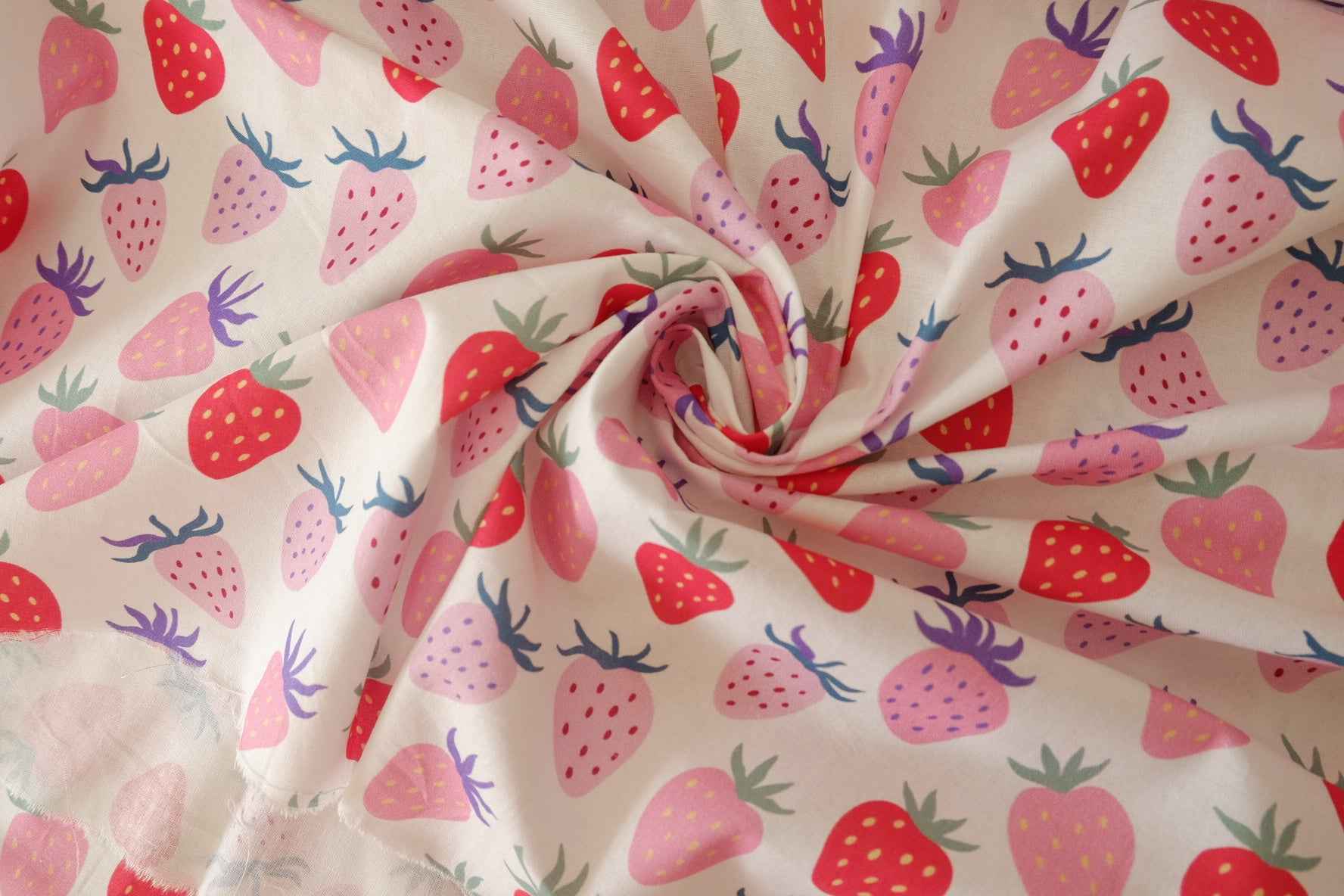 Cute Strawberry Cotton Fabric – 2.2 yd