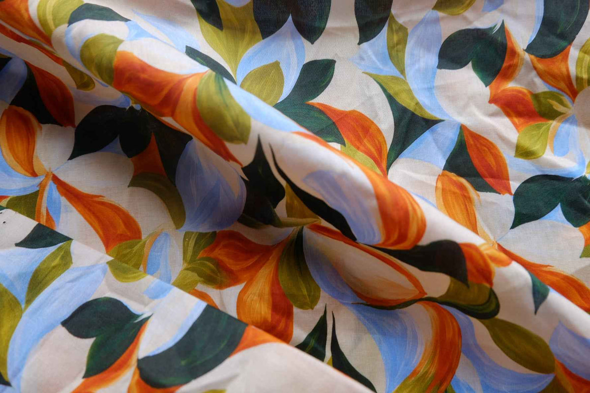 Painterly Floral Cotton Lawn — 2.1 yd