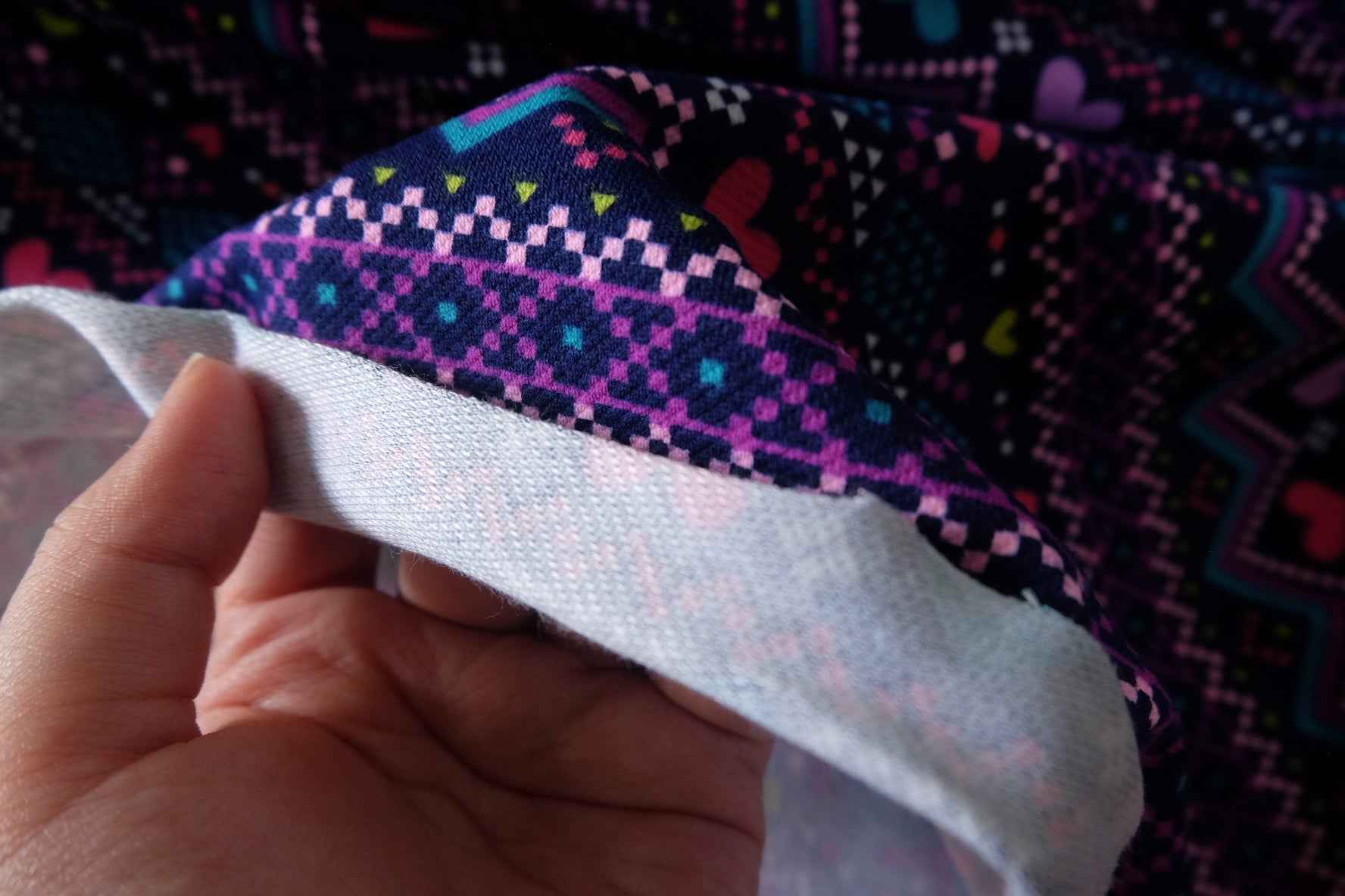 Colorful Heart Print Stretch Cotton Jersey – 1.6 yd