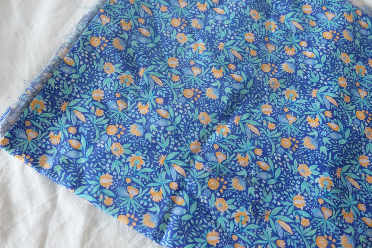 Cobalt Meadow Cotton – 2.2 yd