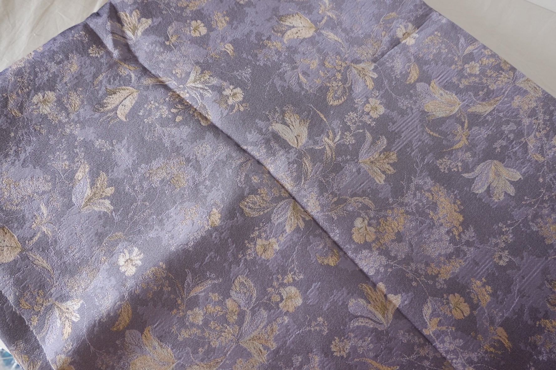 Dusty Lavender Floral Brocade with Backing – 2.19 yd