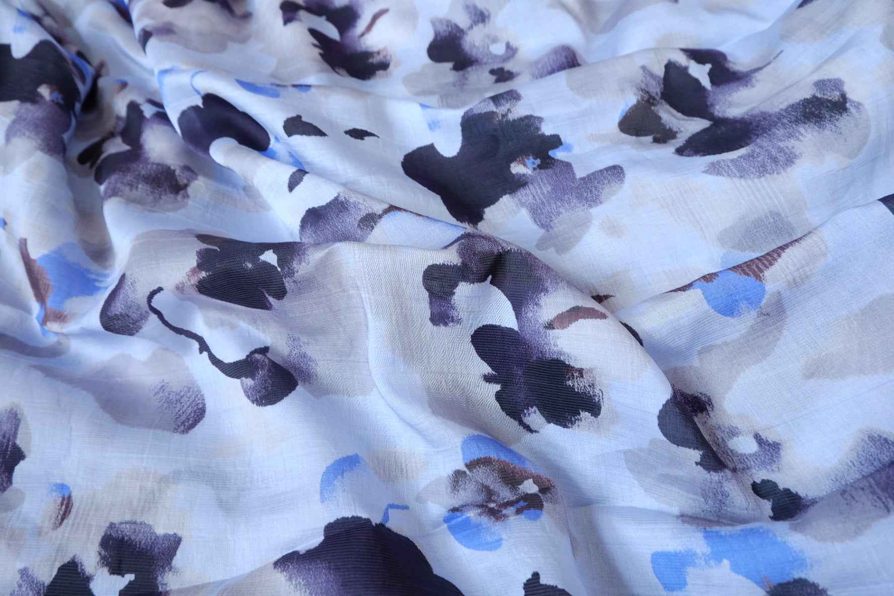 Abstract Watercolor Floral Tencel Cotton Fabric - 3.28 yd