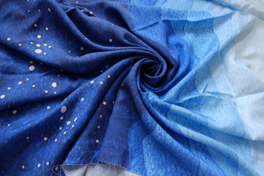 Blue Gradient Twill Tencel Fabric - 3.28 yd