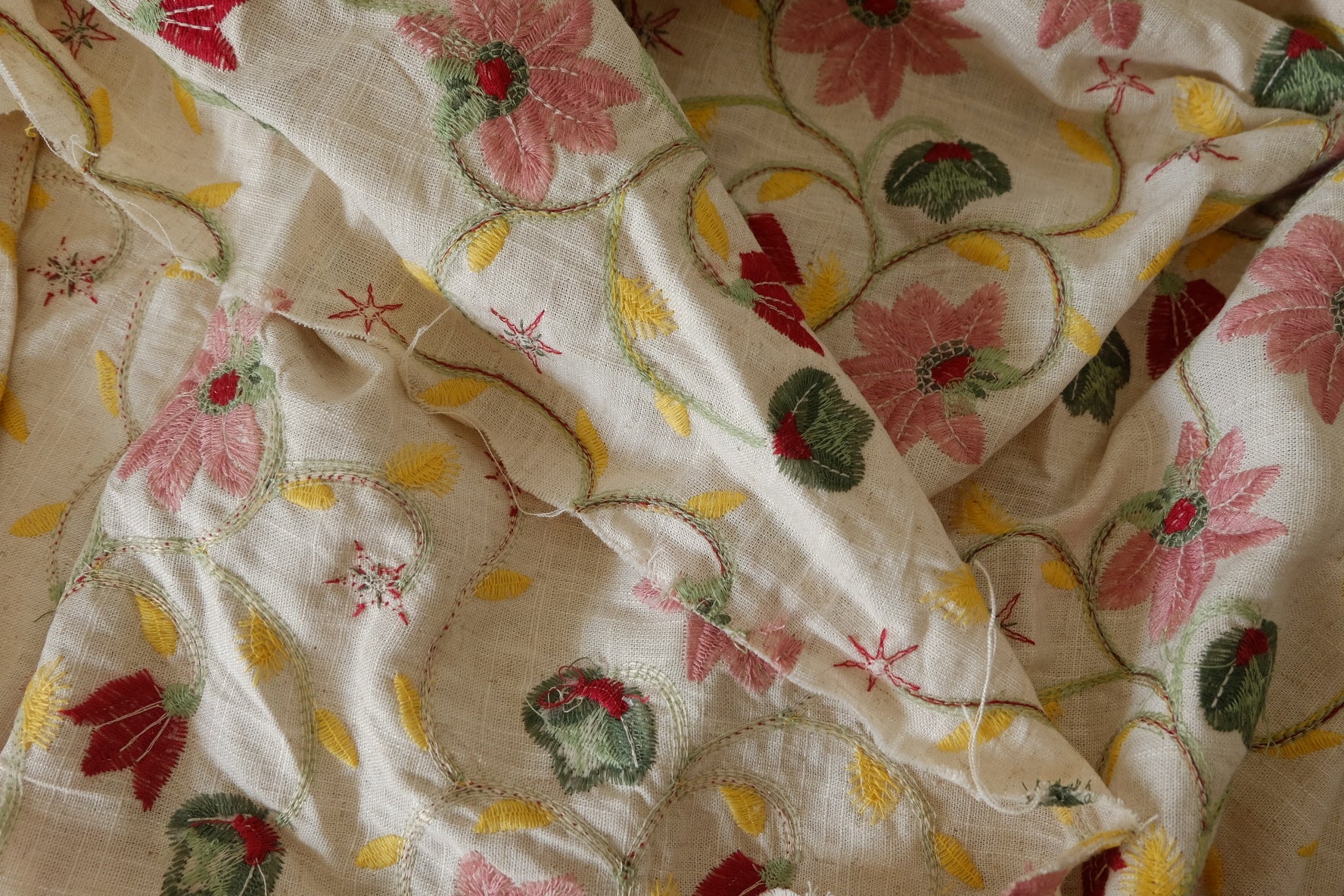 Garden Vine Embroidered Linen Cotton – 2.2 yd