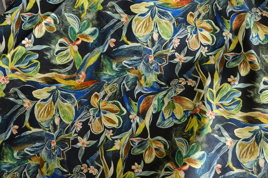 Midnight Botanical 60s Cotton Poplin – 2.7 yd