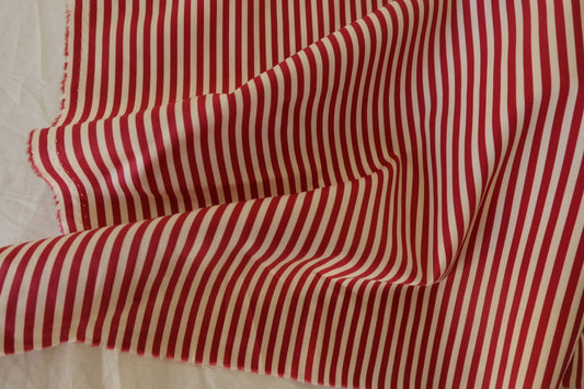 Red Stripe Yarn-Dyed Cotton Poplin Fabric – 2.2 yd