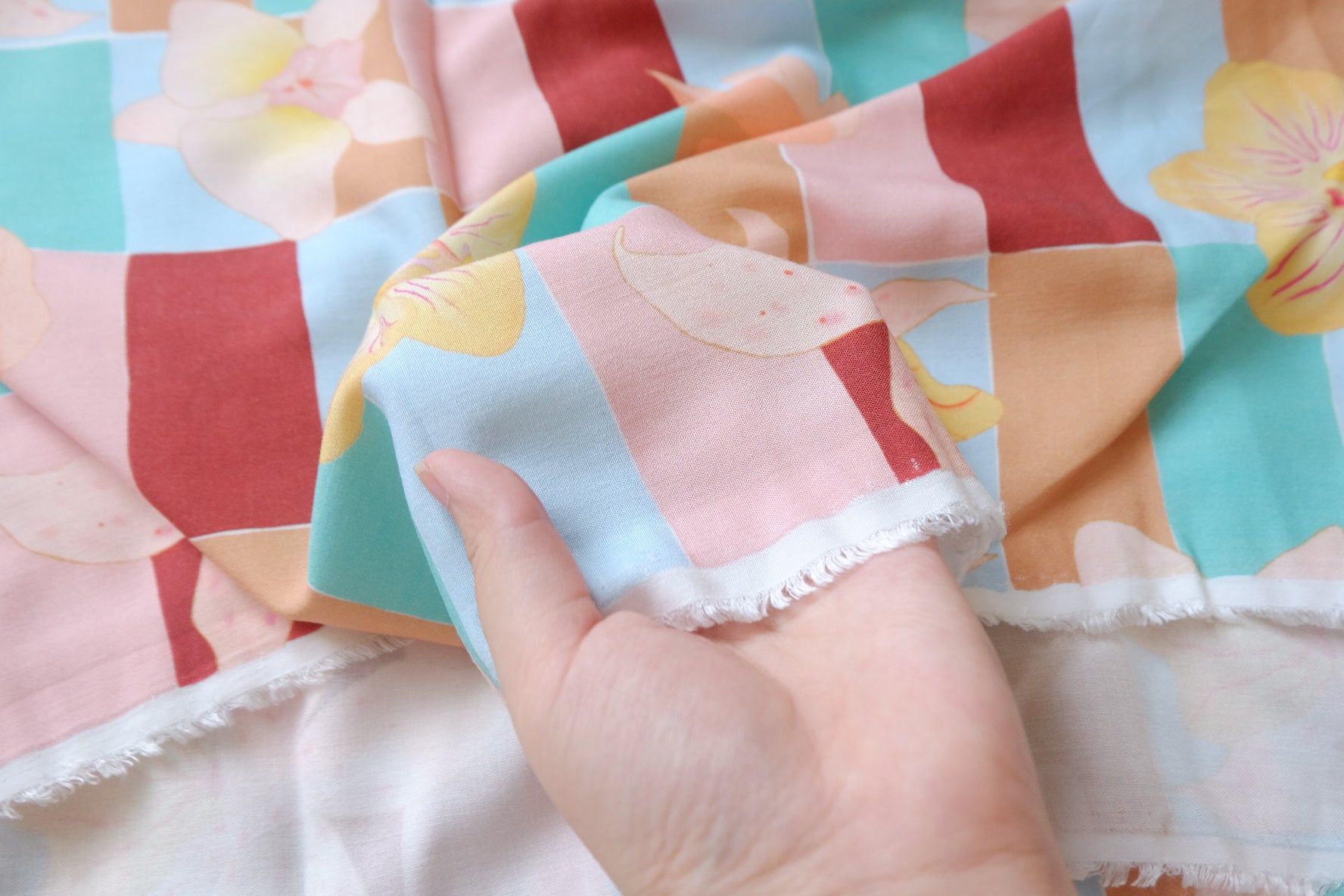 Tropical Orchid Soft Rayon Challis — 3.28 yd